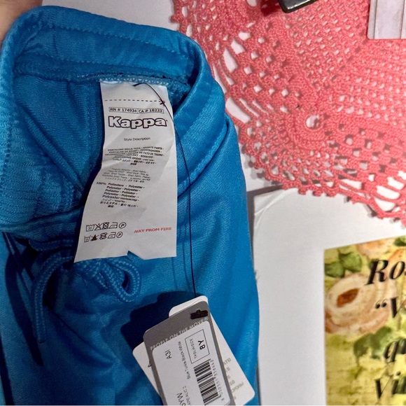 Kappa Logo Tape Alic 2  NWT Track Pants Regular Fit  8 Youth Blue Turkis - Picture 13 of 14